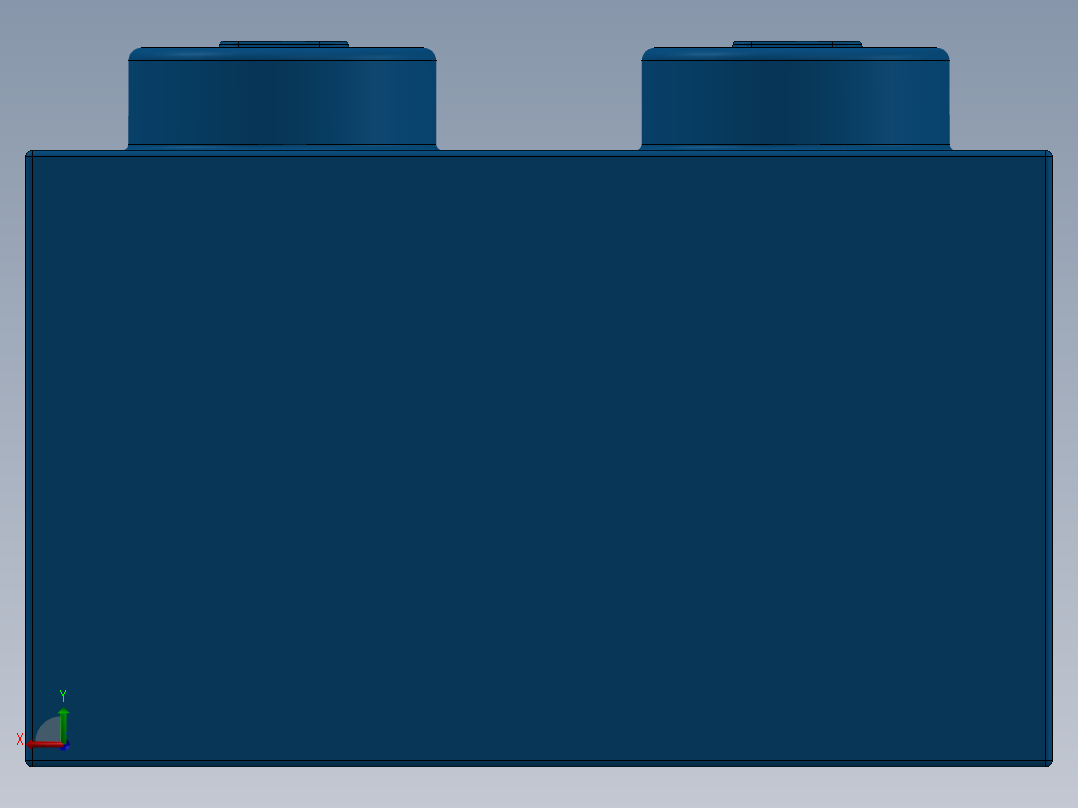 乐高套装 4421基本积木-300323 Bright Blue Brick 2 x 2.SLDPRT后视图