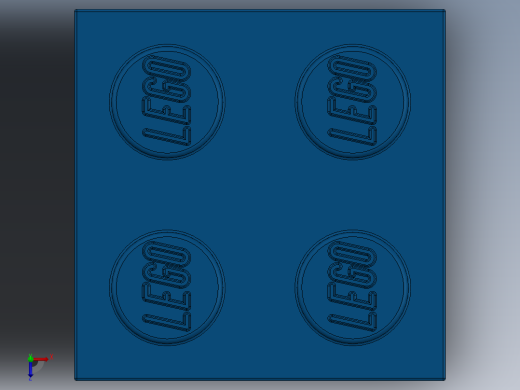 乐高套装 4421基本积木-300323 Bright Blue Brick 2 x 2.SLDPRT俯视缩略图