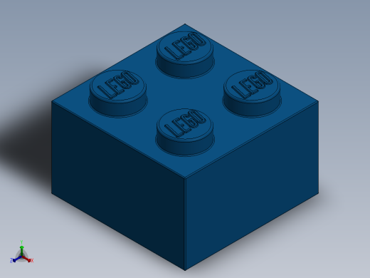 乐高套装 4421基本积木-300323 Bright Blue Brick 2 x 2.SLDPRT正等轴测缩略图