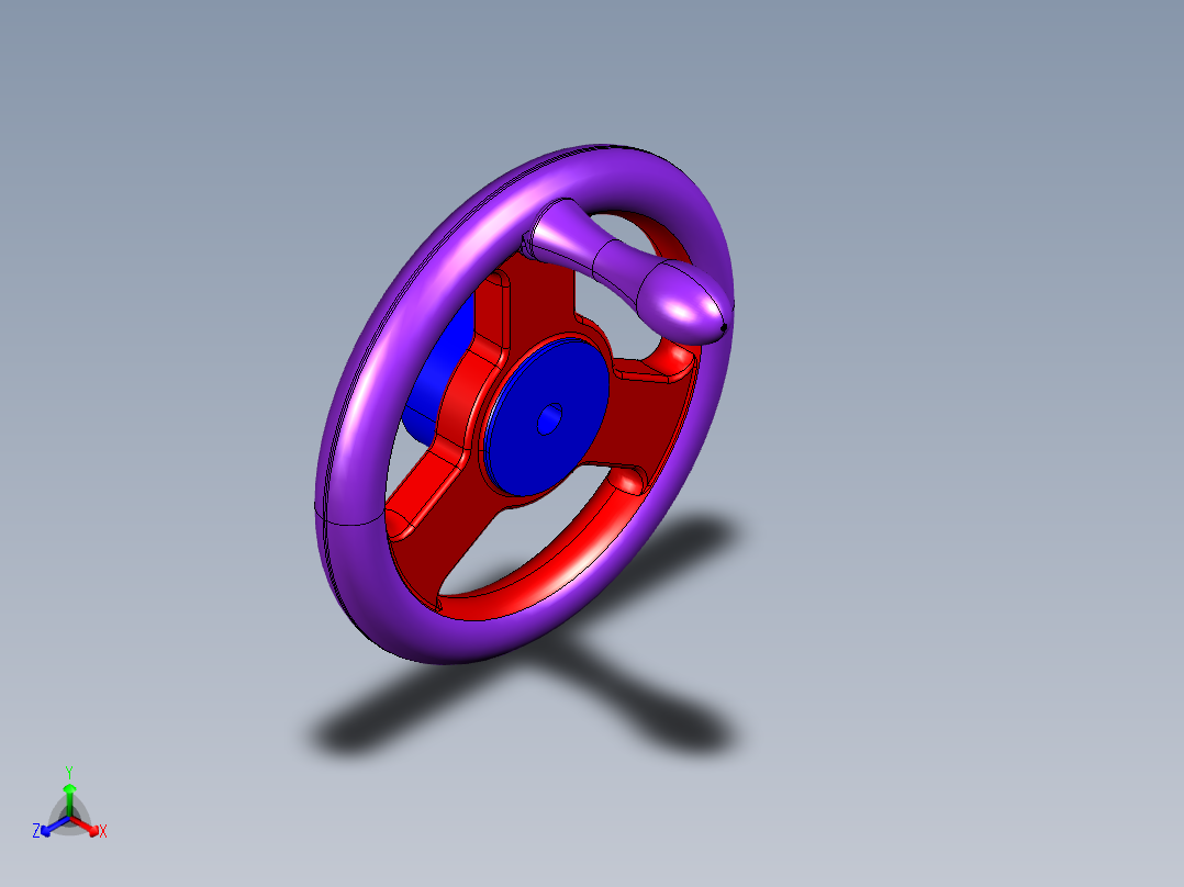 三辐手轮主视图