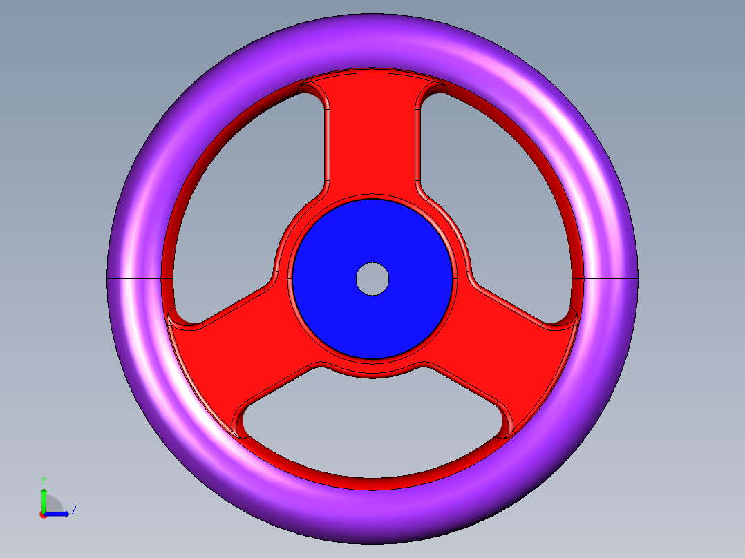 三辐手轮左视图
