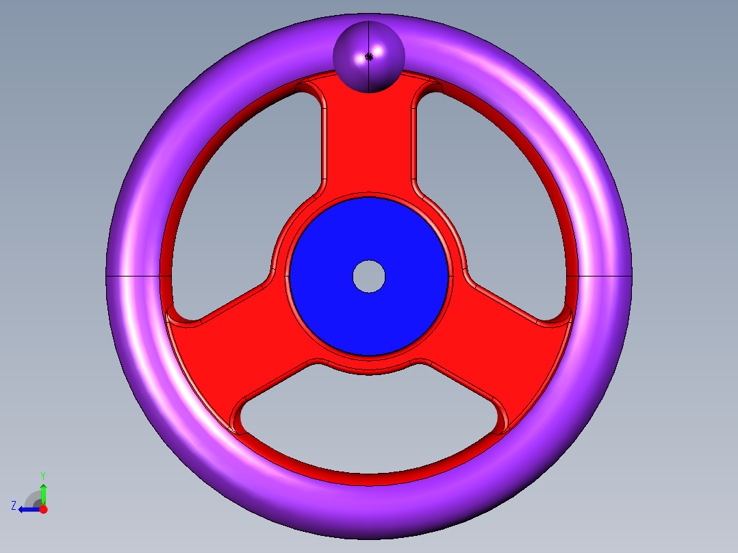 三辐手轮右视图