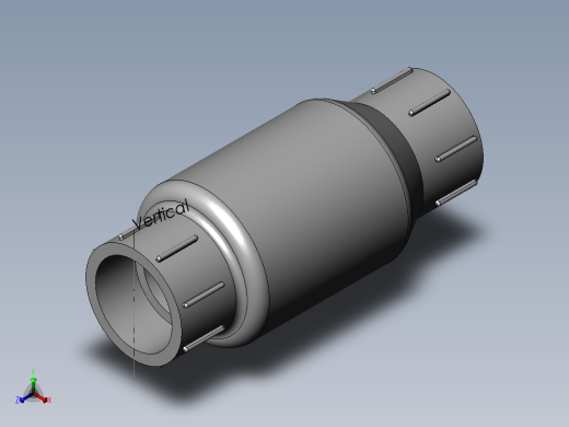 PVC管件-0.75in check valve正等轴测缩略图