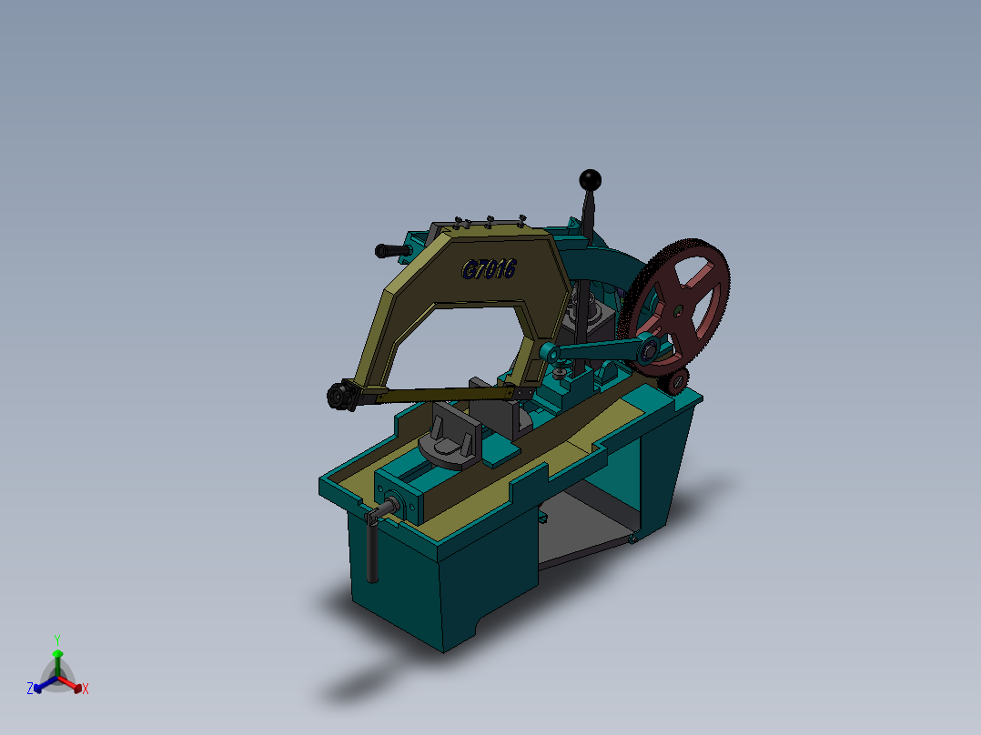 G7016锯床正等轴测图