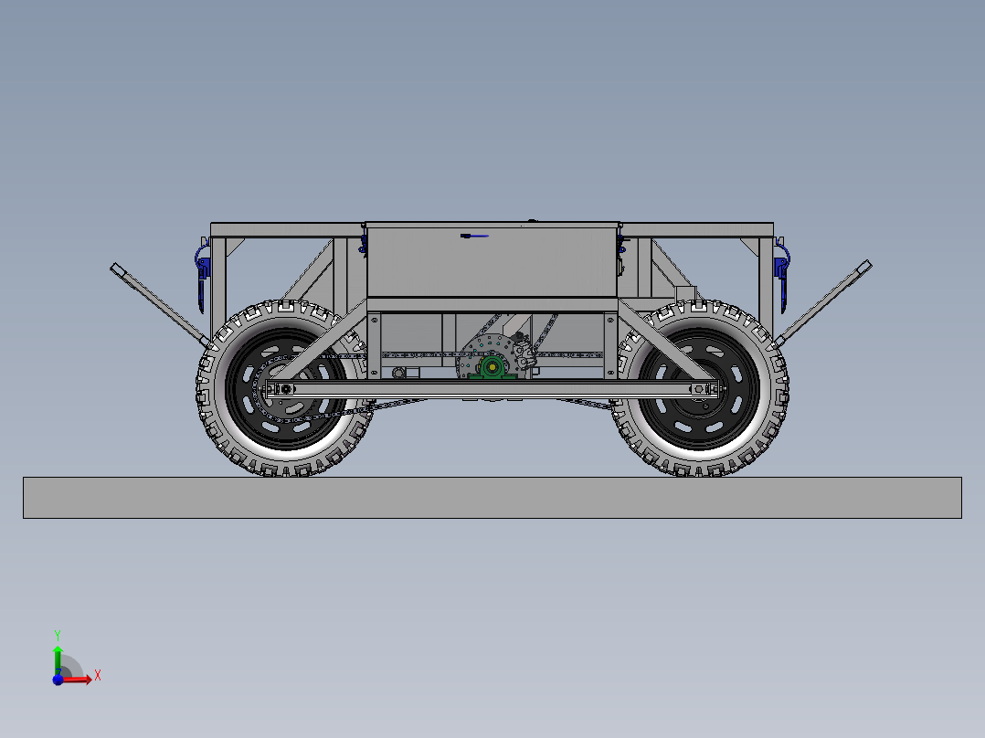 遥控山地果园运输车 全地形运输车前视图