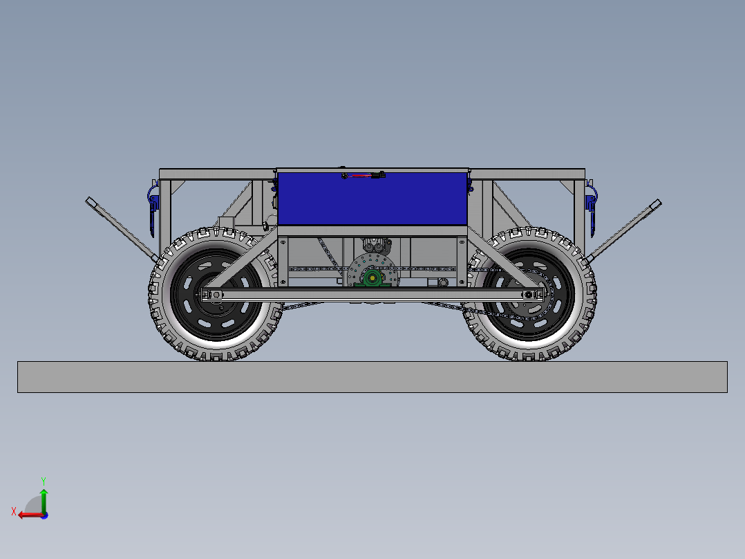 遥控山地果园运输车 全地形运输车后视图