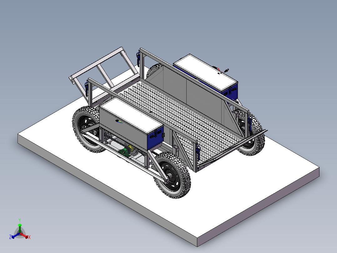 遥控山地果园运输车 全地形运输车正等轴测图