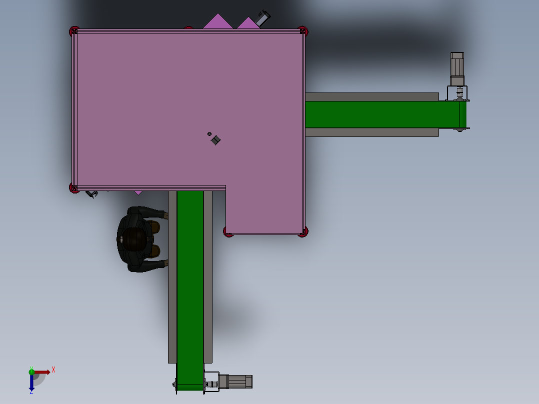 乒乓球拍打磨机sw14可编辑俯视图