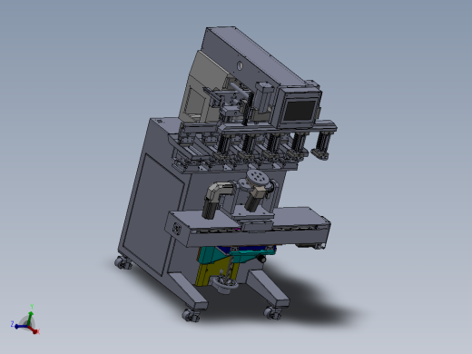 移印设备五头移印机（sw20可编辑+工程图+bom）