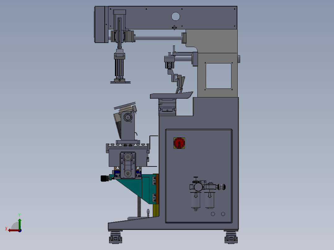 移印设备五头移印机（sw20可编辑+工程图+bom）后视图