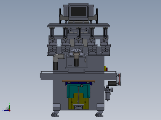 移印设备五头移印机（sw20可编辑+工程图+bom）右视缩略图