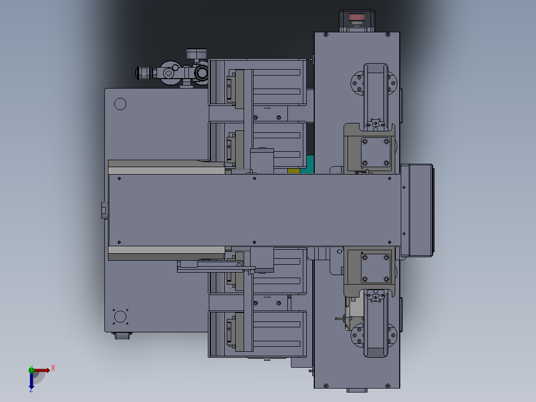 移印设备五头移印机（sw20可编辑+工程图+bom）俯视图