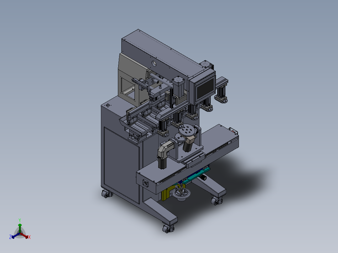 移印设备五头移印机（sw20可编辑+工程图+bom）正等轴测图