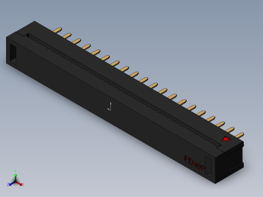 FDC 连接器-2-54-pitch-pcb-mount正等轴测缩略图