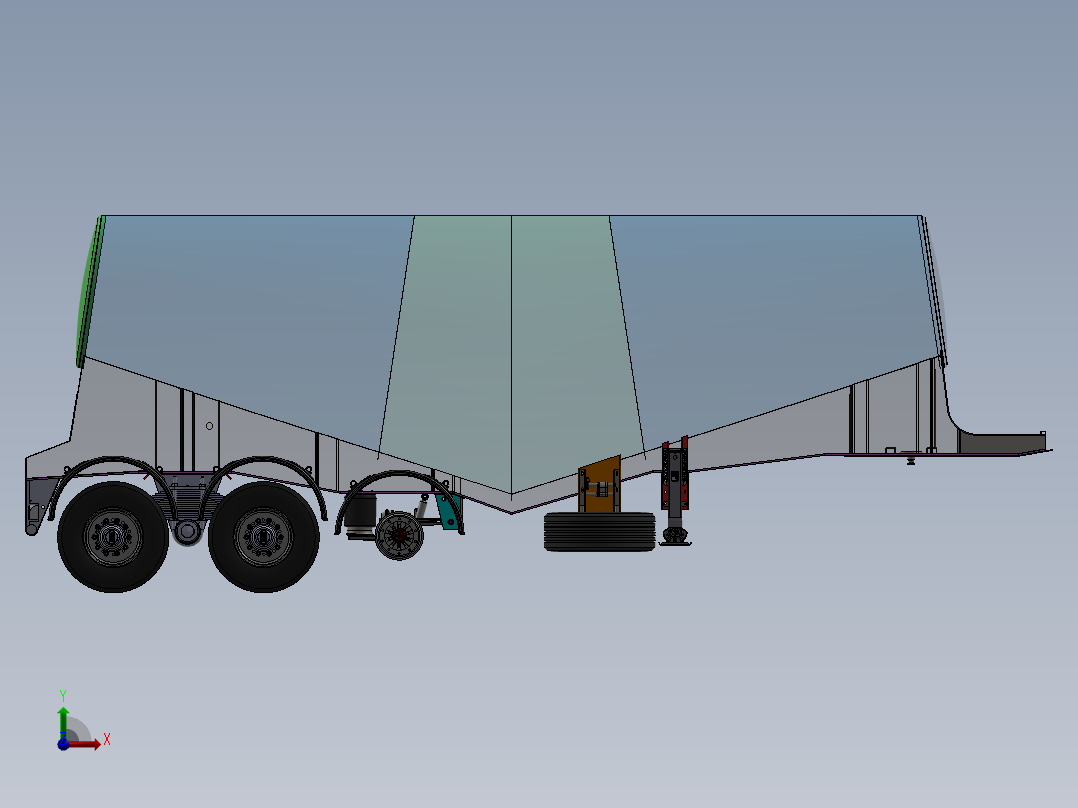 29立方米散装物料半挂车前视图