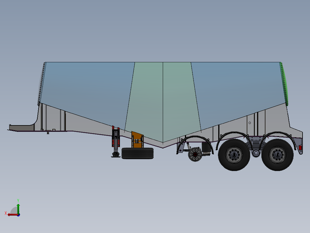 29立方米散装物料半挂车后视图