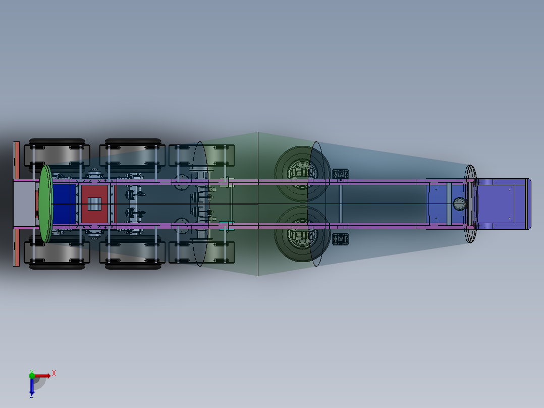 29立方米散装物料半挂车俯视图