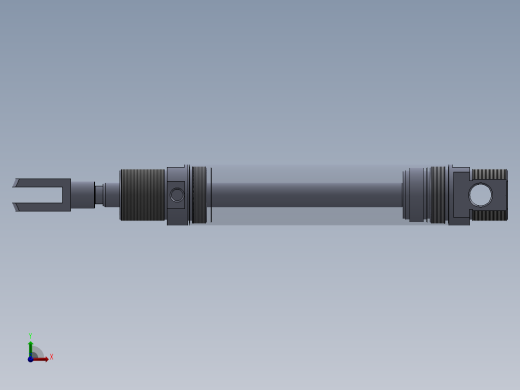 螺纹式气缸（圆形后安装）40x18x145 mm前视缩略图