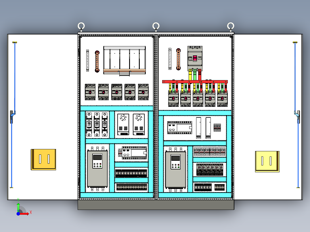 双柜组装软启动plc控制柜 56384前视图
