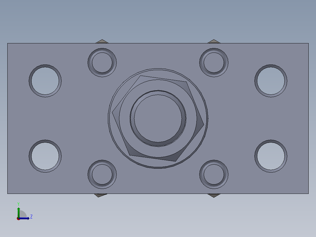 A0002869-转向横拉杆气缸（带前法兰安装）40x25x380 毫米左视图