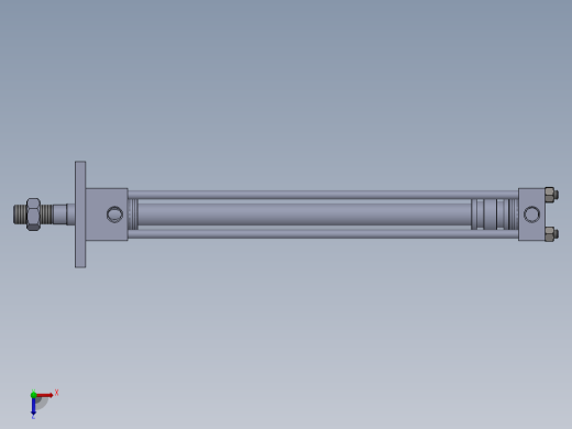 A0002869-转向横拉杆气缸（带前法兰安装）40x25x380 毫米俯视缩略图