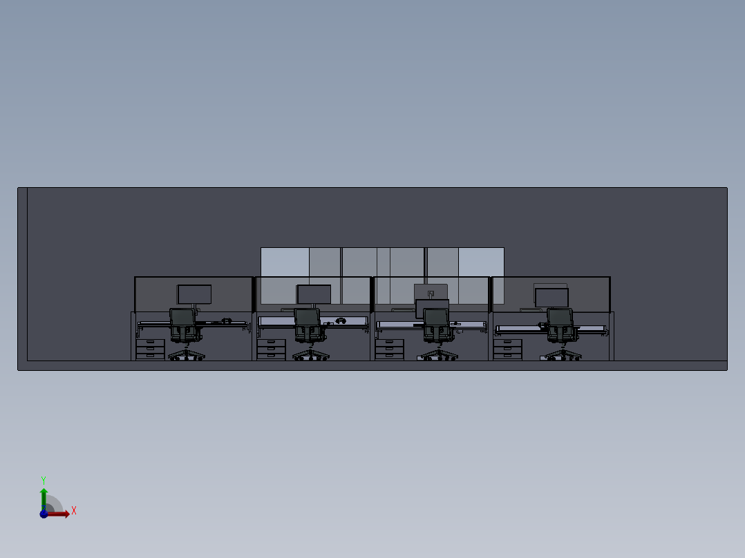 电脑桌(30)前视图