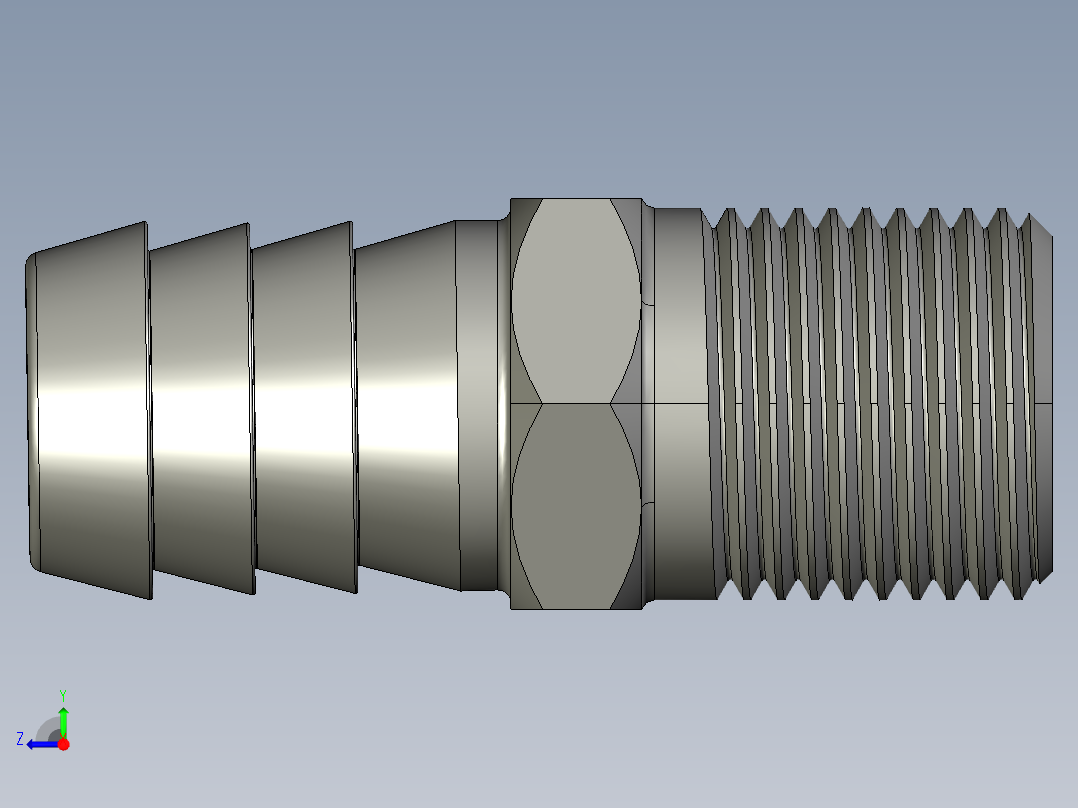 B2005121-软管接头宝塔接头右视图