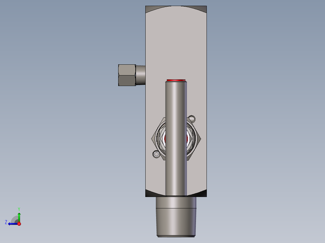 L2型-截止阀和放气阀模型右视图
