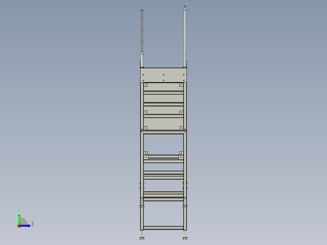 外走廊总装配左视图