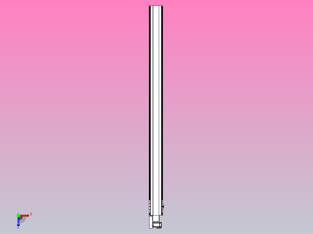 皮带直线轴半封闭可选导轨TPA-HNB-202D-140-L2750-ML-C-P75-N3俯视图