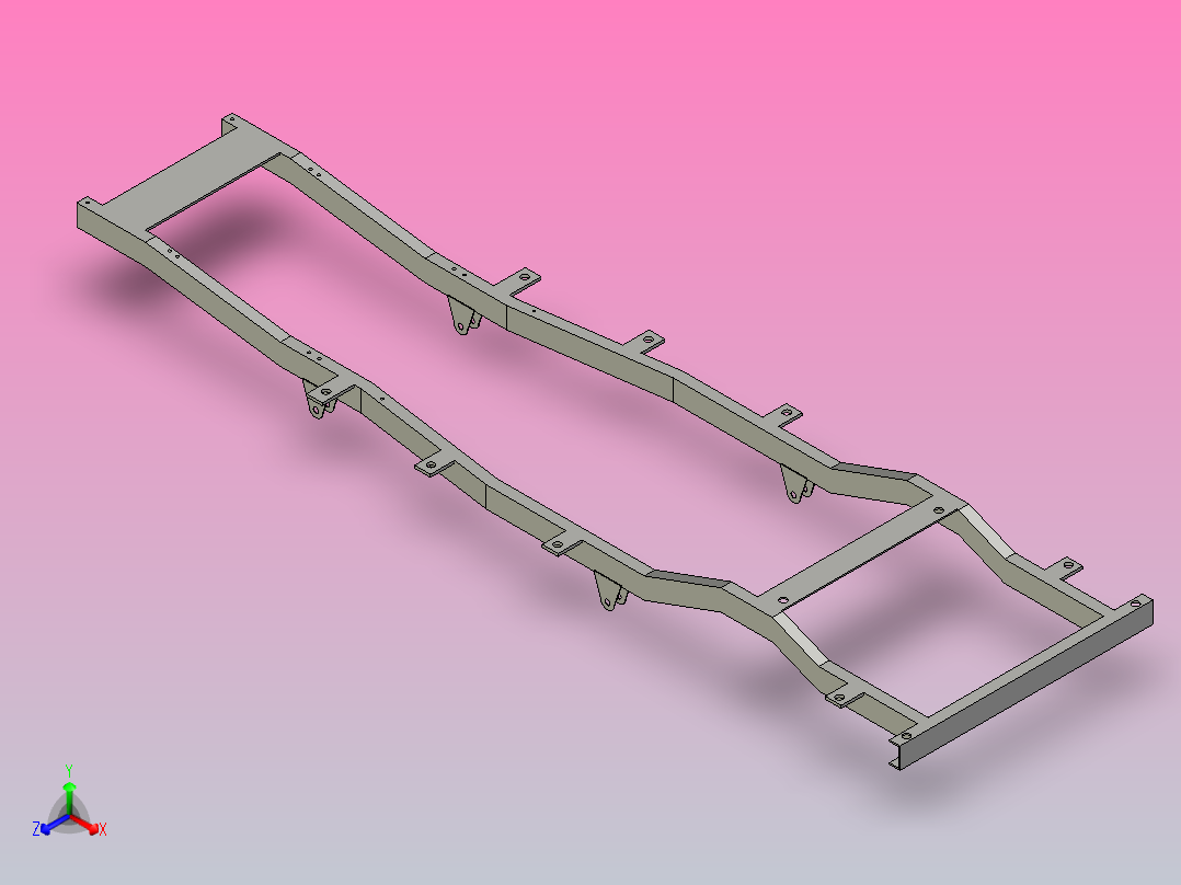 吉普CJ8框架模型主视图
