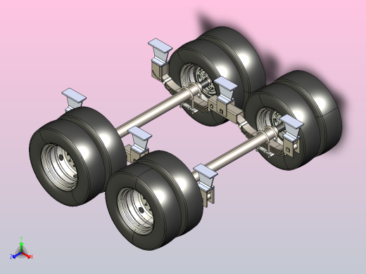 重载串联车轴3D数模图纸 STEP格式