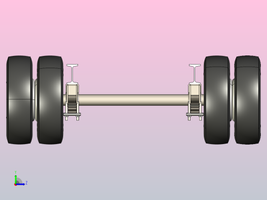 重载串联车轴3D数模图纸 STEP格式左视缩略图