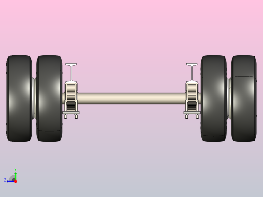 重载串联车轴3D数模图纸 STEP格式右视缩略图