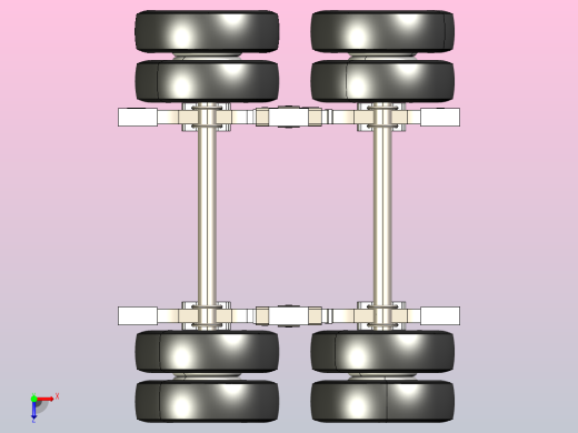 重载串联车轴3D数模图纸 STEP格式俯视缩略图