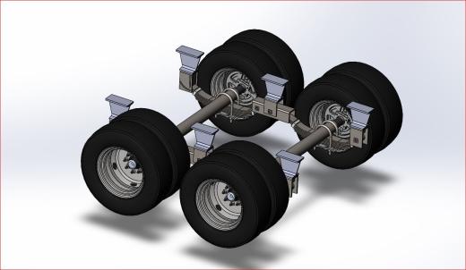 重载串联车轴3D数模图纸 STEP格式缩略图