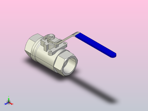Q11F-二片式[3／4]球阀正等轴测缩略图