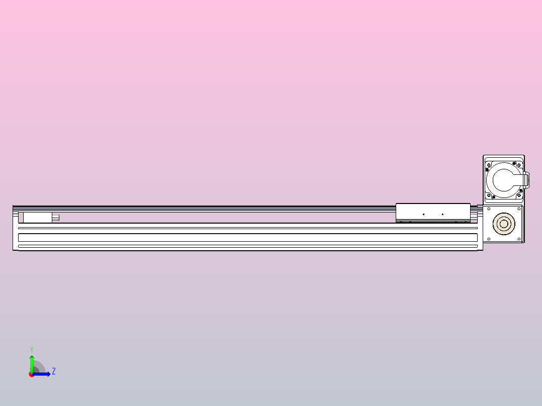 皮带直线轴半封闭可选导轨TPA-HNB-175D-140-L700-RU-Y-P75-N3左视图