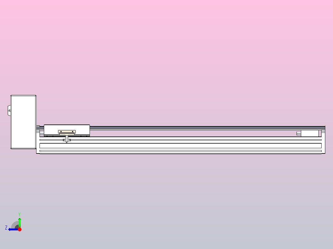 皮带直线轴半封闭可选导轨TPA-HNB-175D-140-L700-RU-Y-P75-N3右视图