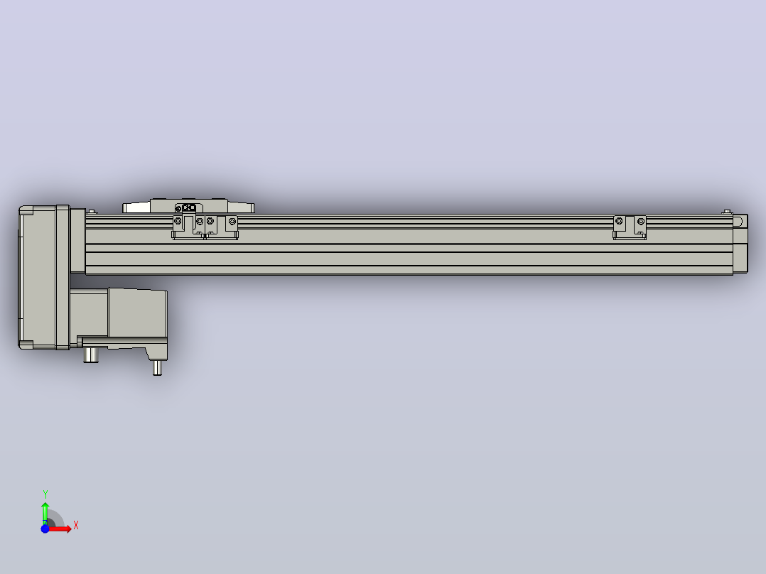 GTH4-L#-300-BM-M05-C3 GTH4内嵌式螺杆滑台 电机后折 TOYO模组前视图