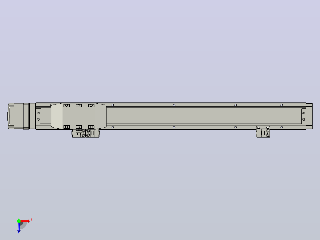 GTH4-L#-300-BM-M05-C3 GTH4内嵌式螺杆滑台 电机后折 TOYO模组俯视图