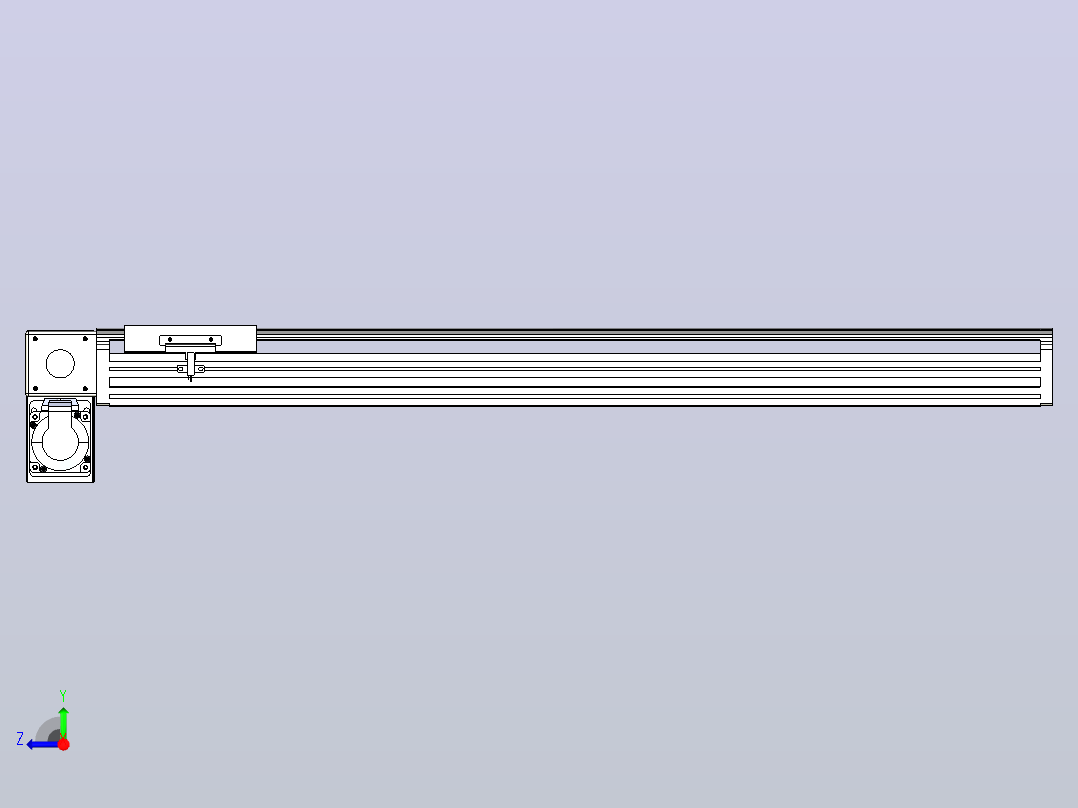 皮带直线轴半封闭可选导轨TPA-HNB-140D-120-L700-LP-C-P40-N3右视图