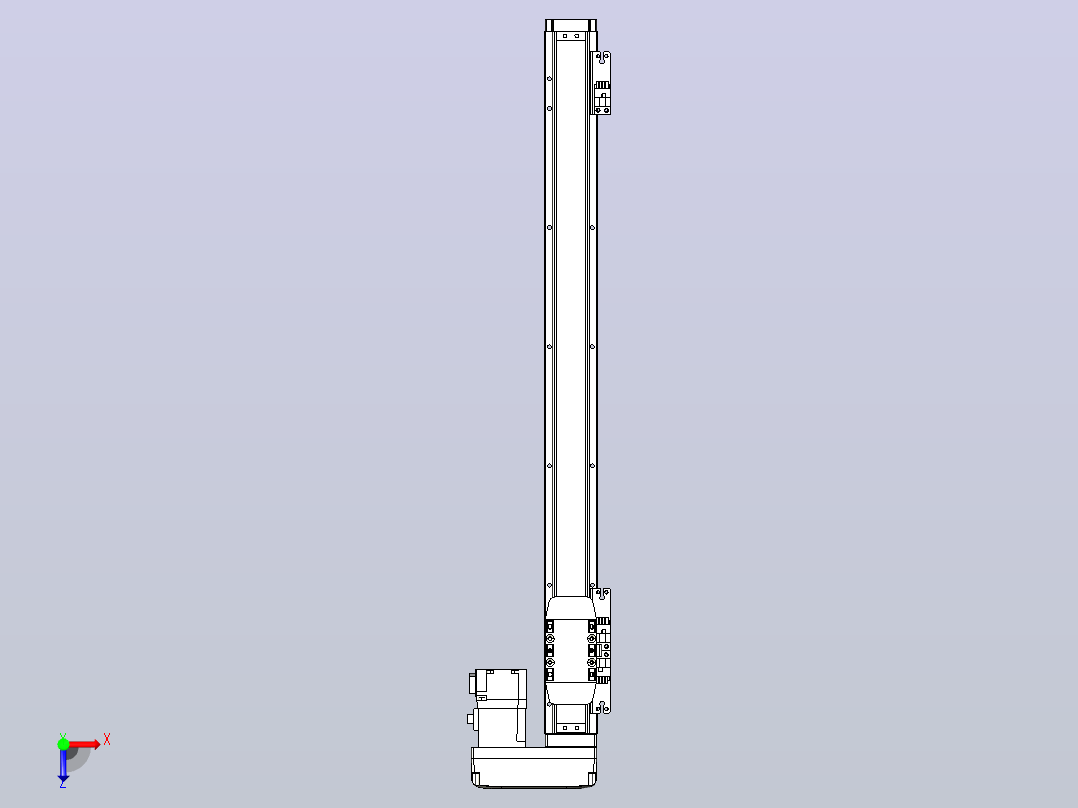 滚珠丝杠直线轴内置导轨TPA-GCR-40-1210C-L450-MR-M10-N3俯视图