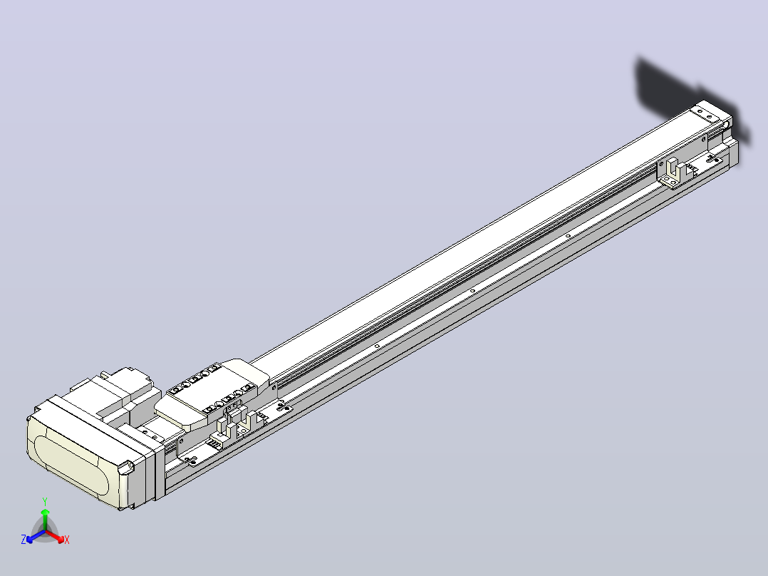 滚珠丝杠直线轴内置导轨TPA-GCR-40-1210C-L450-MR-M10-N3正等轴测图