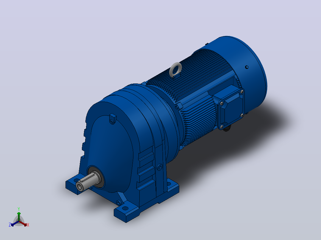 RX57底脚轴伸式安装斜齿轮减速机RX57-Y0.25-4P-71-M1-0°主视图
