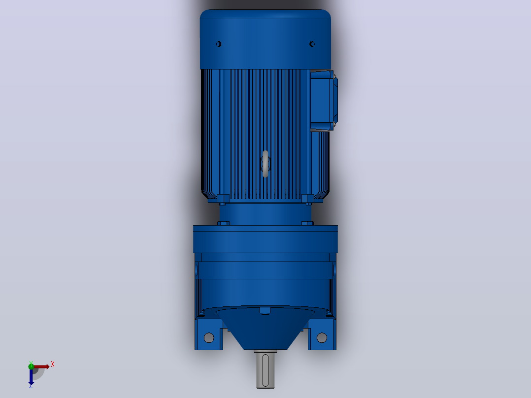 RX57底脚轴伸式安装斜齿轮减速机RX57-Y0.25-4P-71-M1-0°俯视图