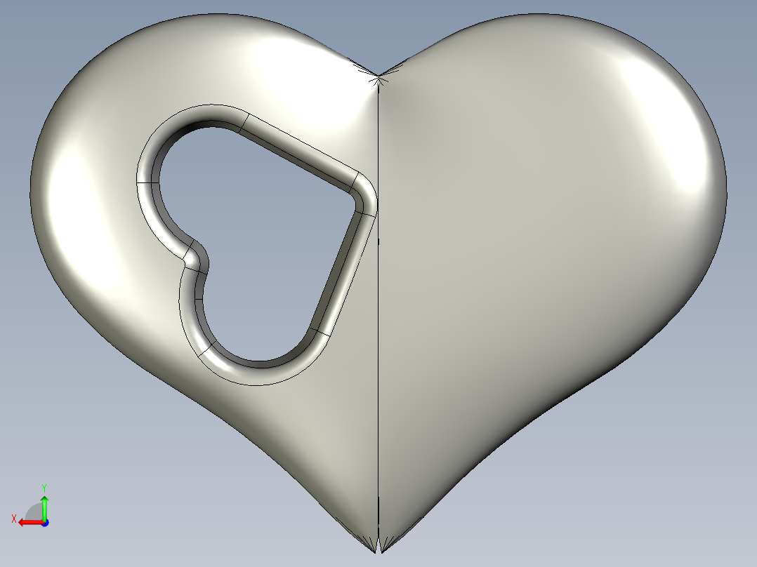 solidworks 心形模型后视图