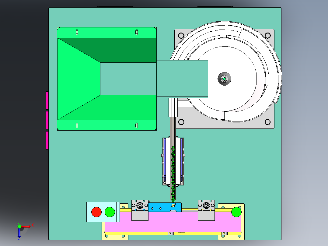 T946 塑料件震动供料机俯视图