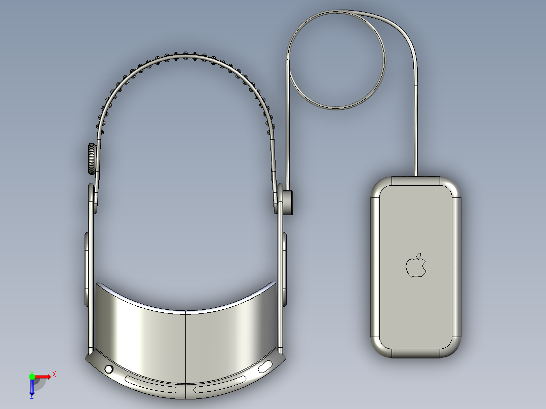 Apple Vision Pro VR眼镜 - 带电池俯视图