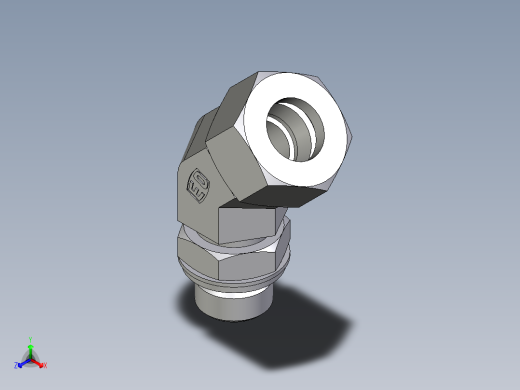 卡套式工业通用硬管接头EO_Adjustable_locknut_45_deg_elbow_VEE18LRCF
